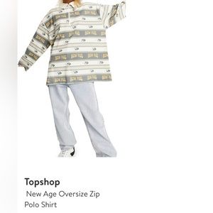 Topshop oversized Polo, collared and zipper
